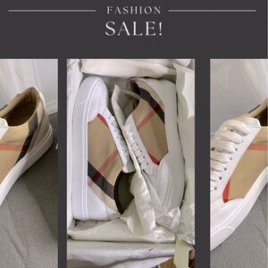 Burberry Beige and White Sneakers